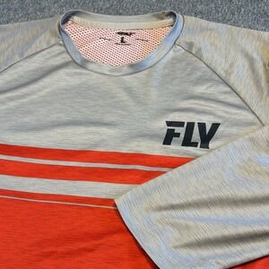 Fly Racing Jersey Men's Size L 3/4 Length Sleeve Supercross Red/Gray‎ MX